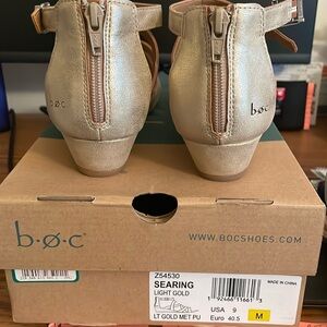 Gold boc sandals